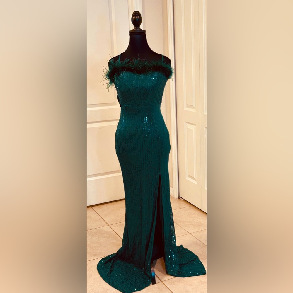 Faeriesty Elegant Green Sequin Dress